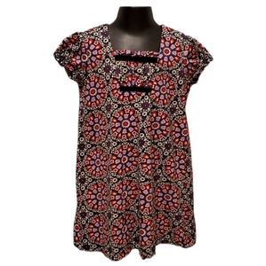 Hanna Andersson Purple Floral Geometrical Dress